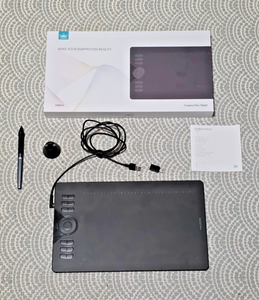 HUION HS610 Graphics Drawing Tablet - Android Support - Battery Free Stylus