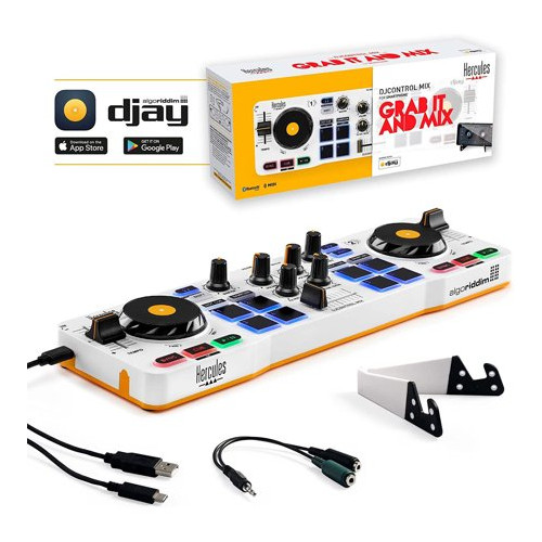 Hercules DJControl Mix 2-Channel Bluetooth Wireless DJ Controller Bundle