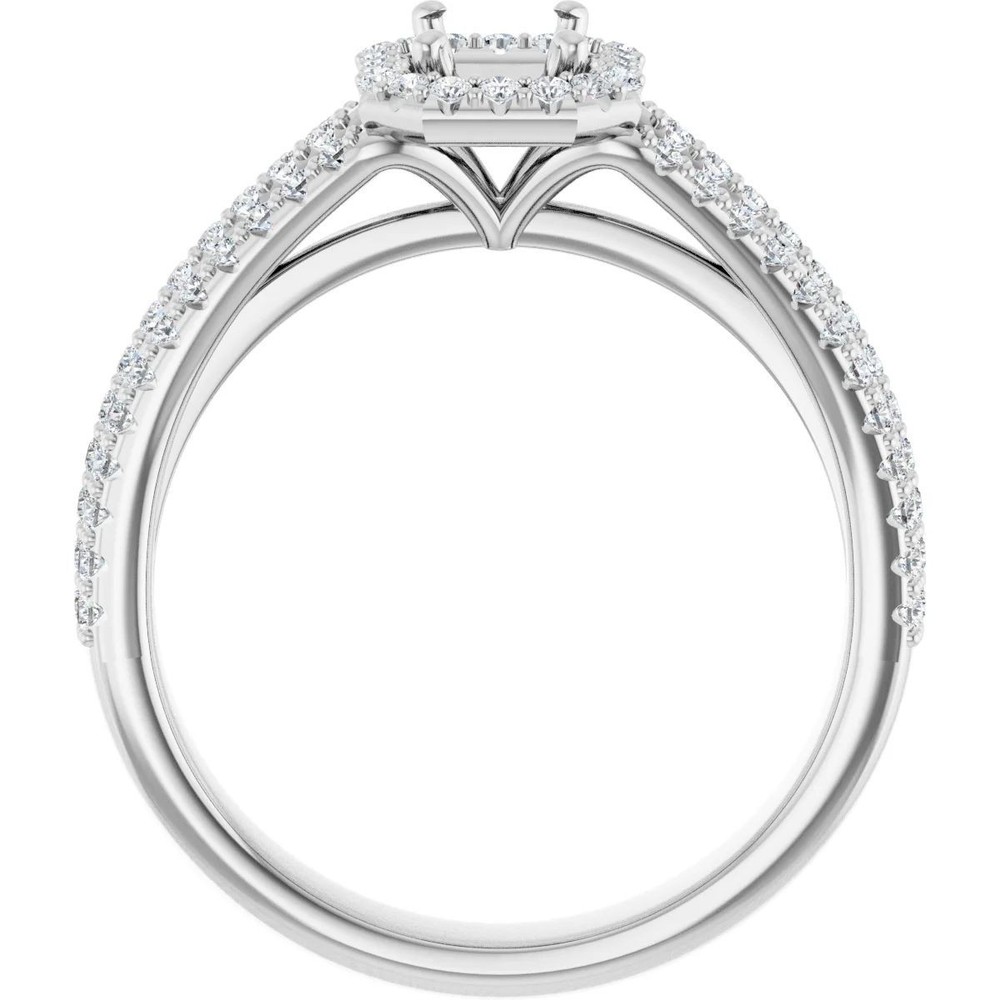 Women Engagement Semi Mount Ring Setting Square 7mm 925 Silver