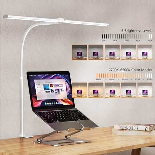 LED Double Head Architect Lamps, Extra Bright Workbench Office Lighting, White
