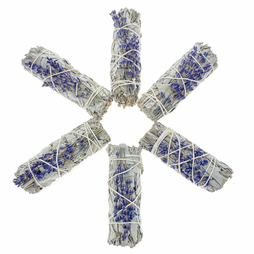Smudge Stick - 4" Lavender & White Sage Bundle w/Instructions - Calming