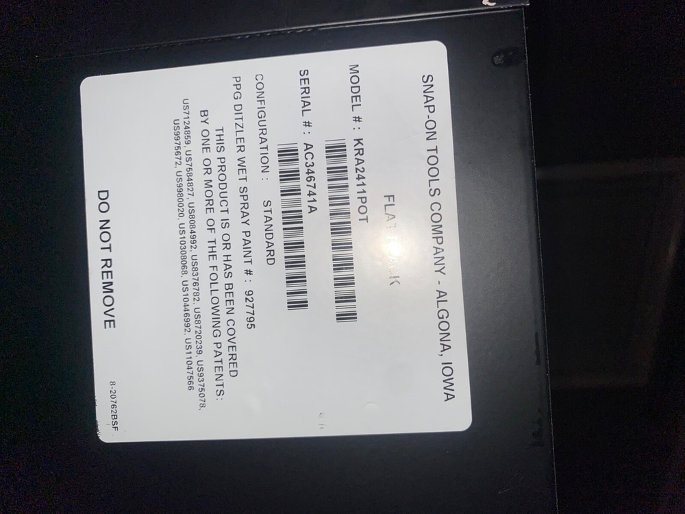 Flat black snapon tool box