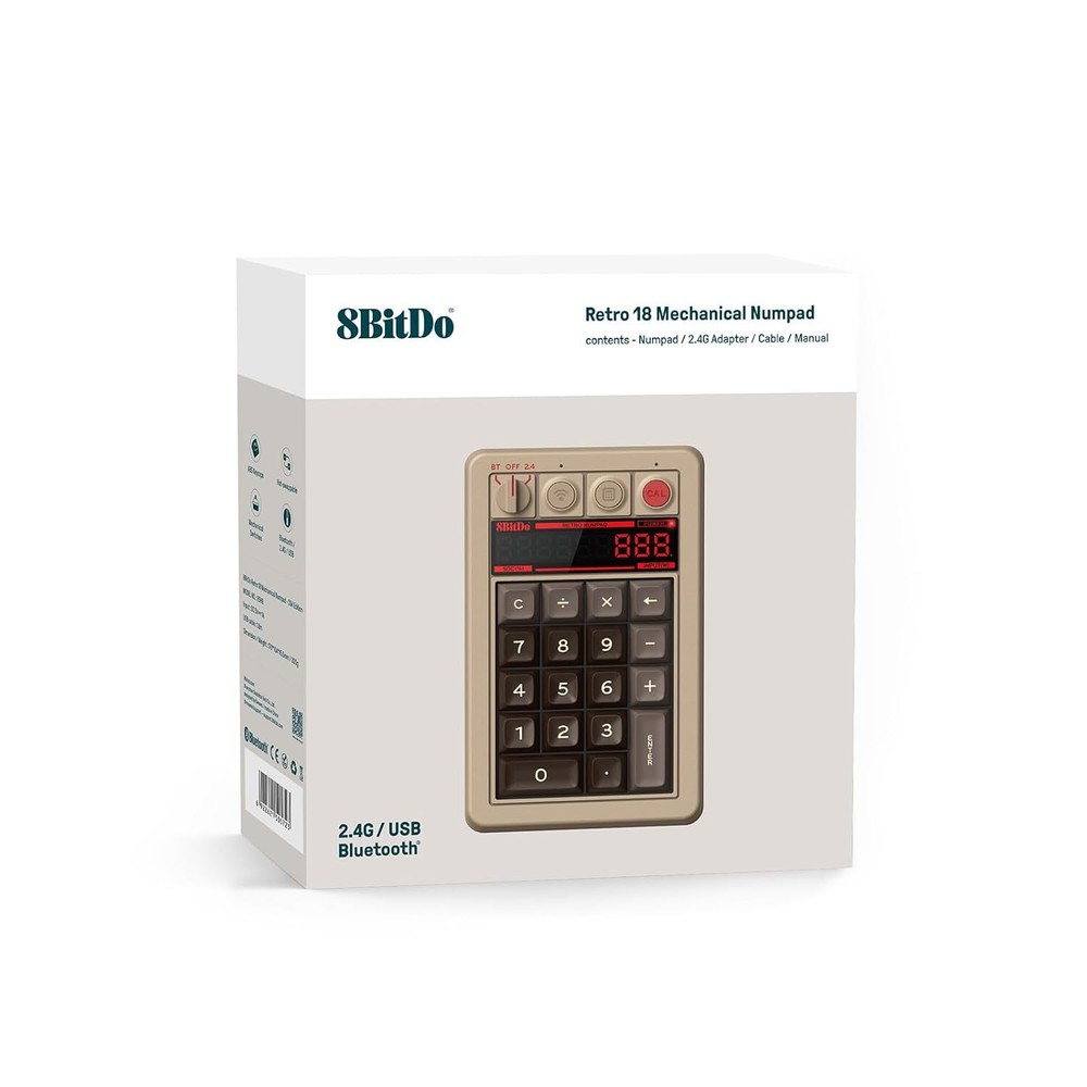 8BitDo Retro 18 Bluetooth Mechanical Numpad for Windows & Android - C64 Edition