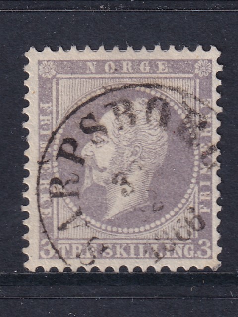 Norway 1856 YV 3 CANC VF / Sarpsborg
