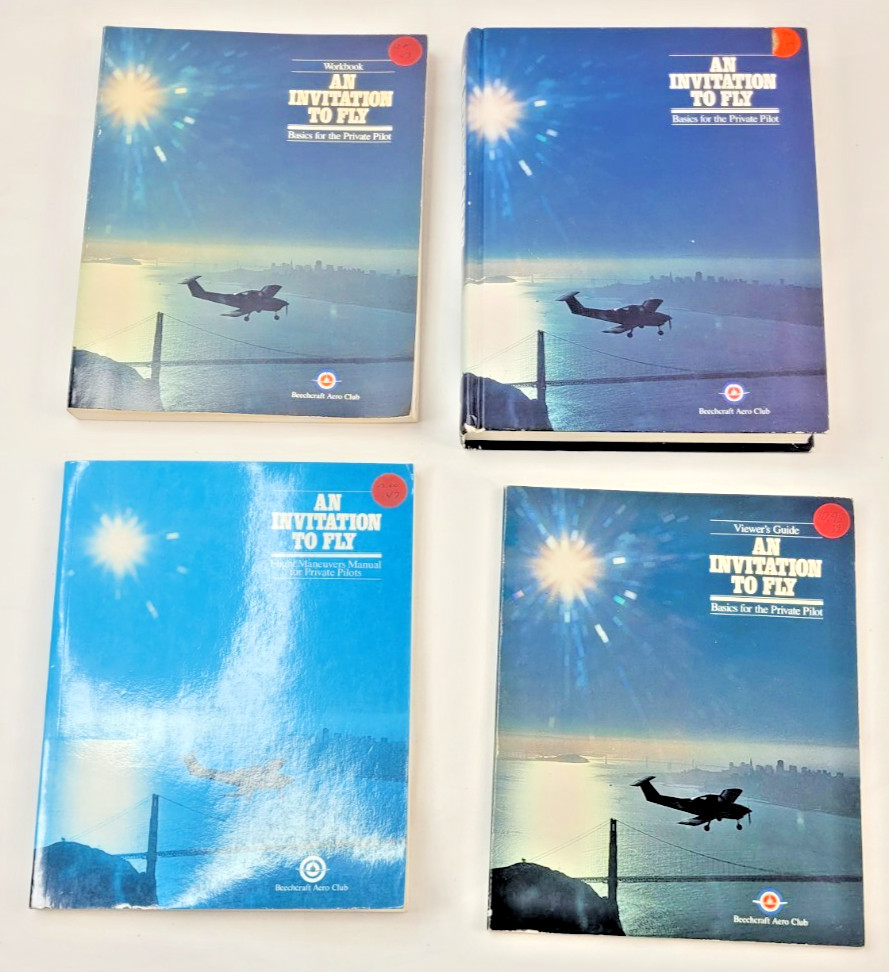 1981 Cessna/Beechcraft Integrated Flight Training System Pilot books W/Red Pouch