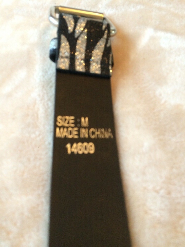 Leather And Fabric Glitter Belt Size Medium
