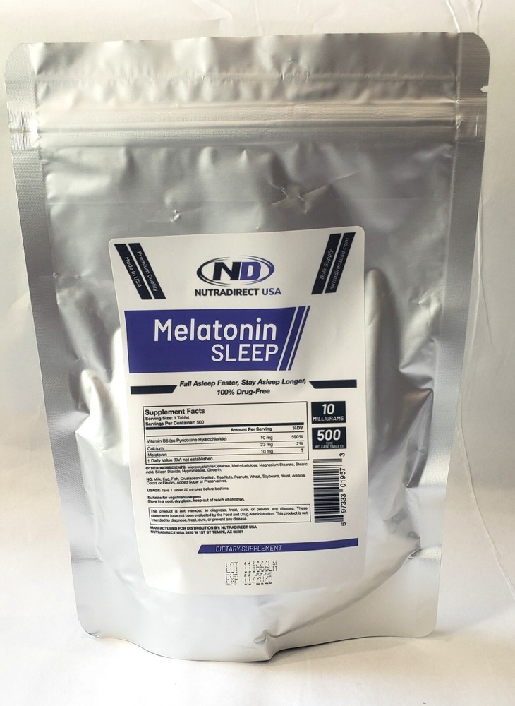 Melatonin 10mg TIME RELEASE Tablets - 500 Tablets   EXP: JUNE 2027