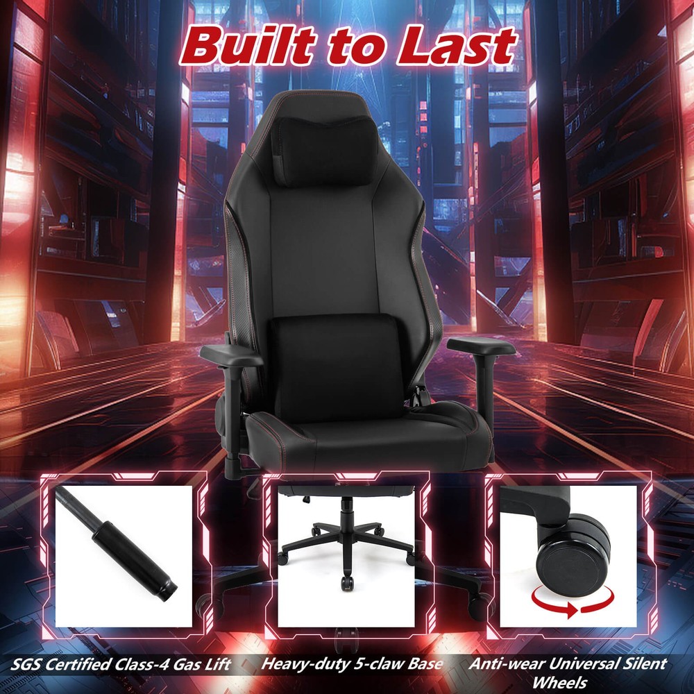Gaming Chair Ergonomic High Back Computer Chair w/Rocking Function & 2D Armrests