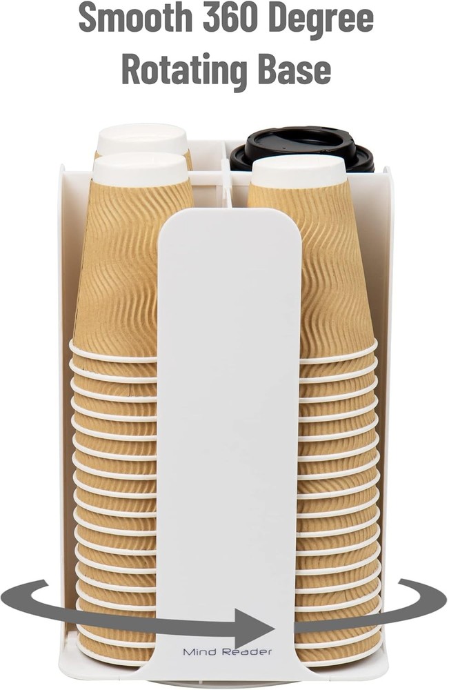 Cup and Lid Carousel Countertop Organizer White