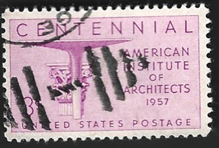 Scott# 1089 3c ARCHITECTS with a CDS & Numeral "1" Cancel ~ (A-1)