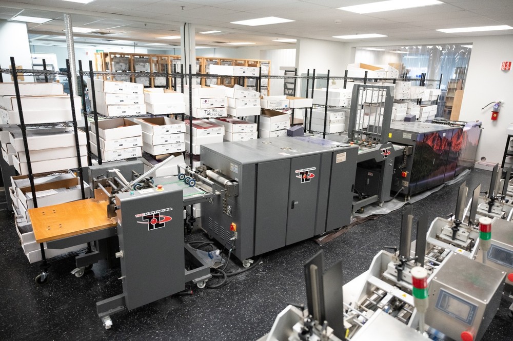 2 Tec Lighting TruCoat UV coaters with Auto Feed, Flipper, and Stacker