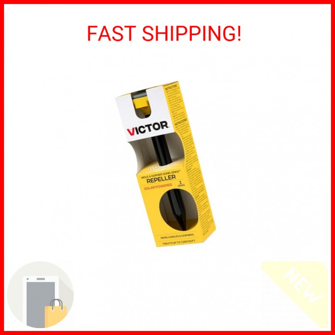 Victor Mole and Gopher Solar Powered Sonic Spike - Outdoor Mole and Gopher Repel