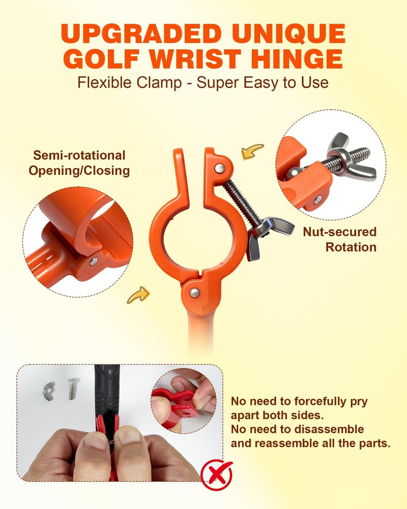 Golf Swing Trainer Aid, Adjustable Golf Training Wrist Aids Hinge, Silicone G...