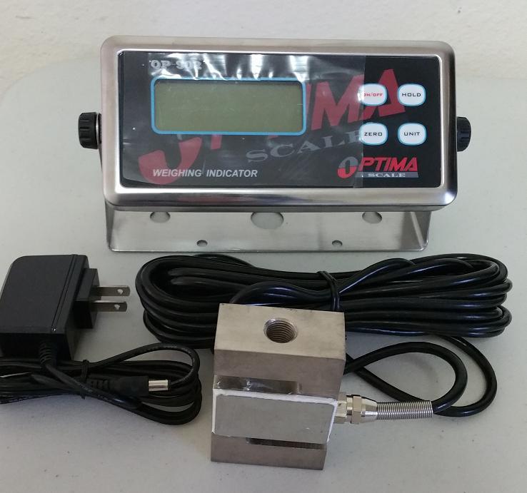 Coil/ Spring/ Race Car Compression Scale 5000 X 1 lb S Type load cell  Indicator