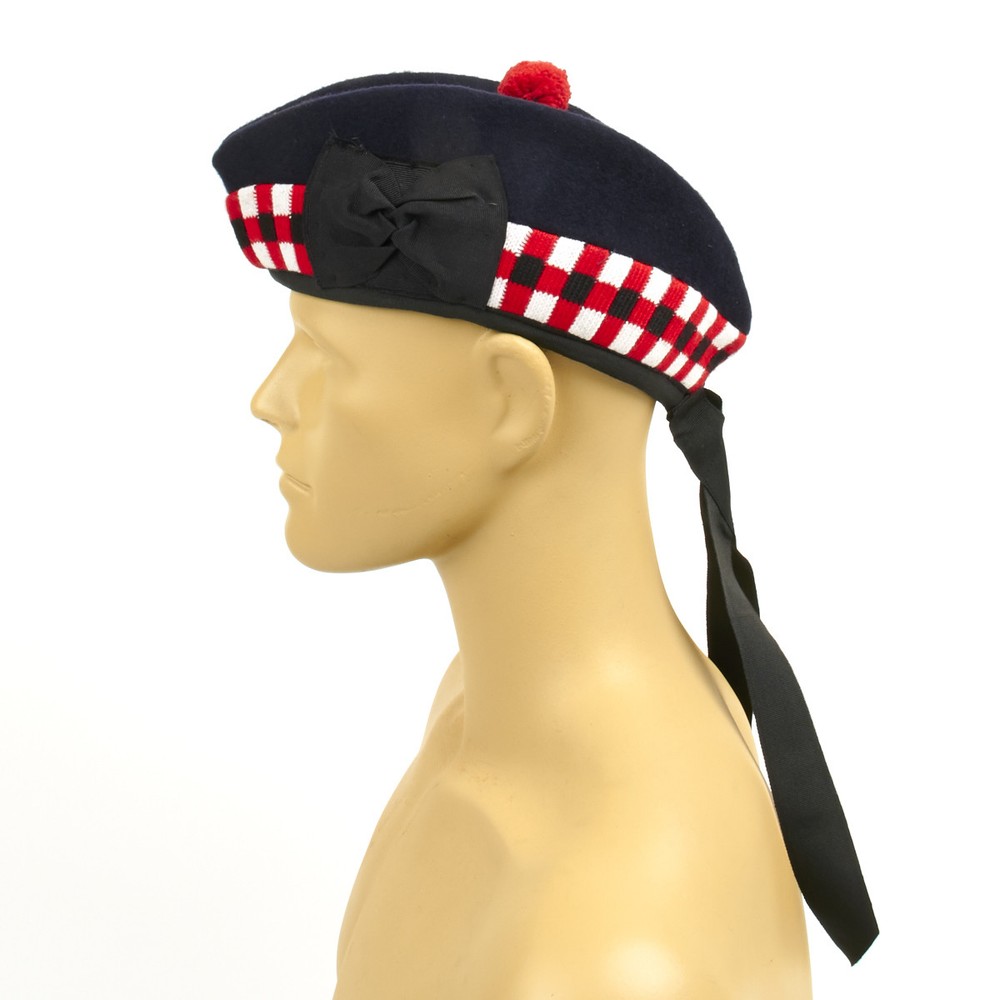British Glengarry Checker Board Side Cap- Size 7 (56 cm)