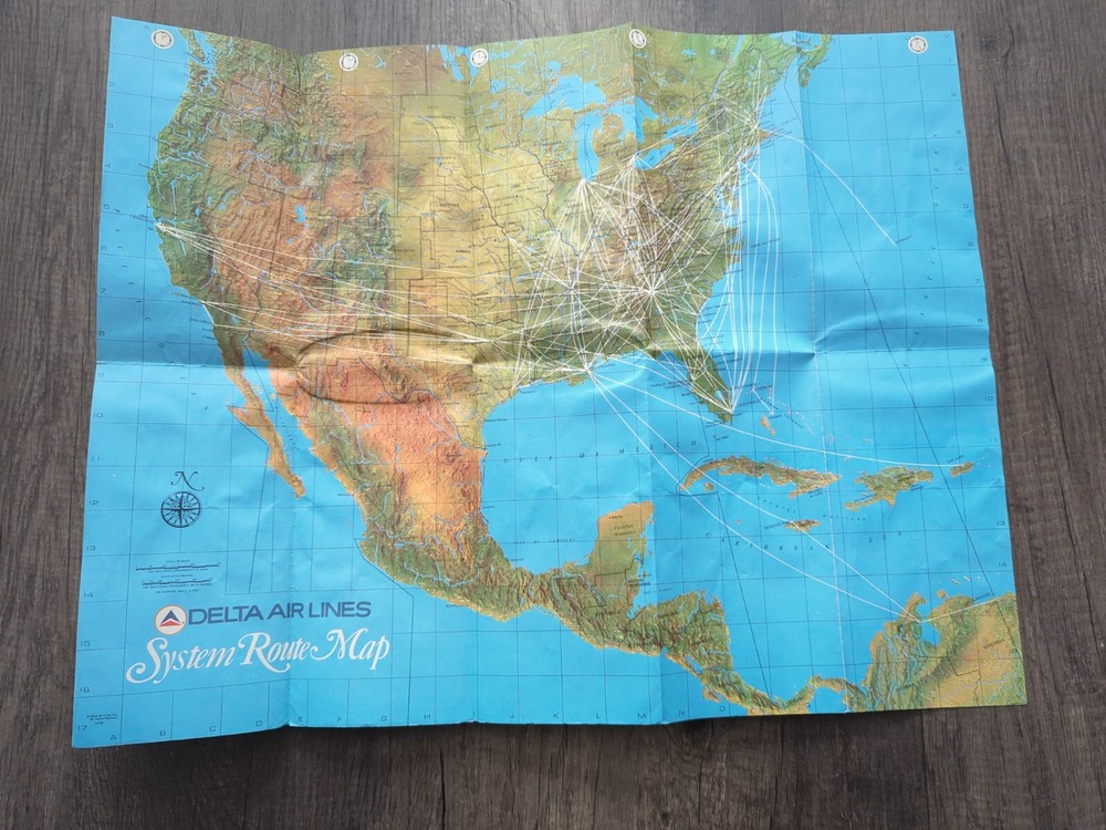 Delta Air Lines System Route Map 1976 Edition (K8) (BY)