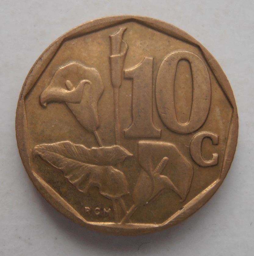 SOUTH AFRICA 10 CENT 1996
