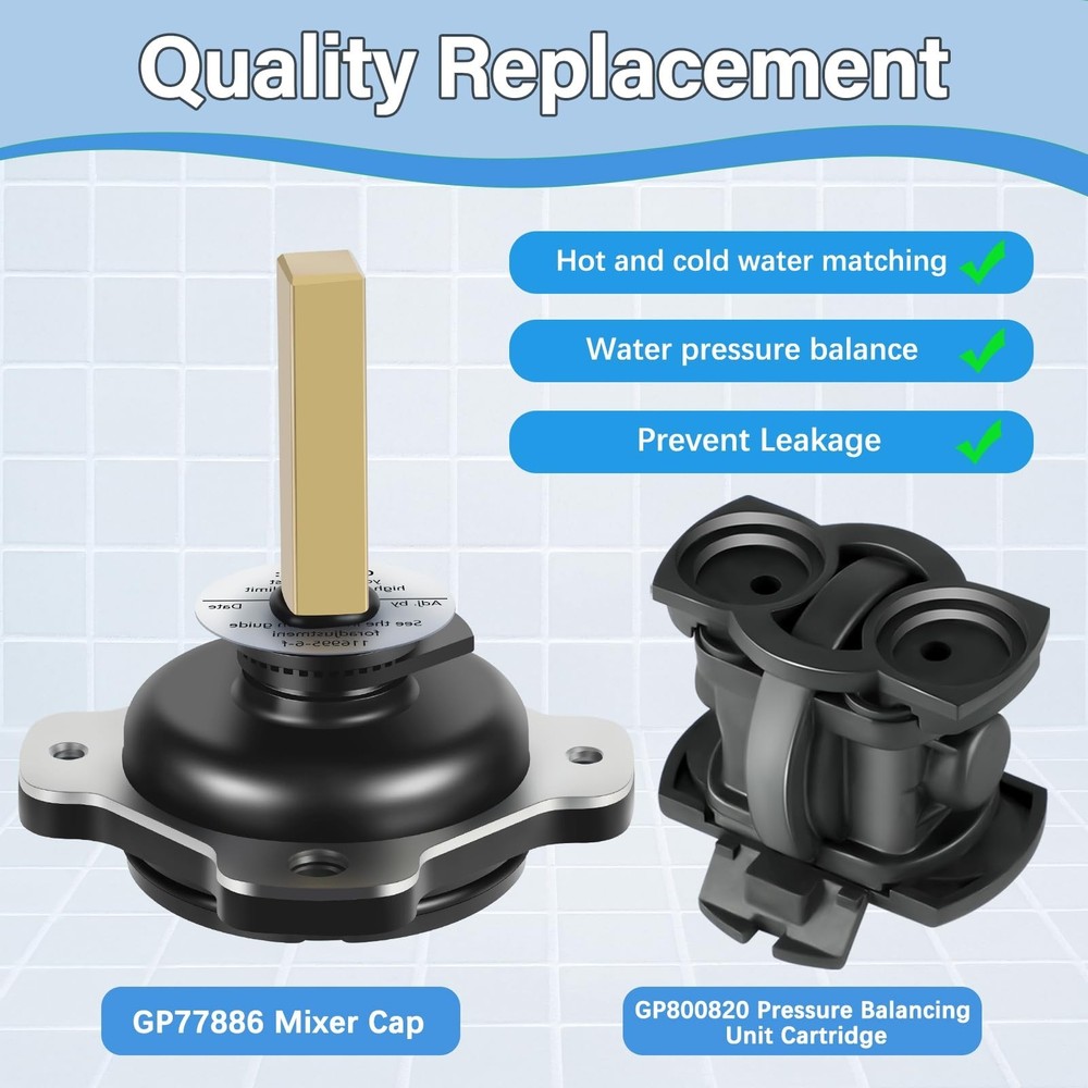 GP77886 Mixer Cap and GP800820 Pressure Balancing Unit Assembly, Compatible w...