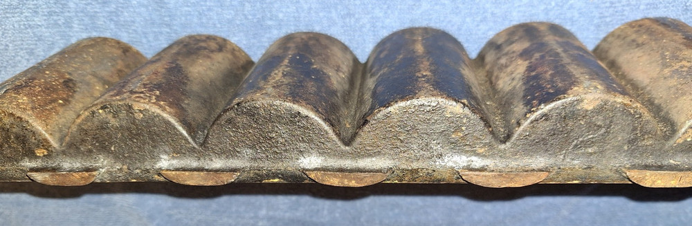 Antique Cast Iron Half Round Muffin Cornbread Pan - Half Size