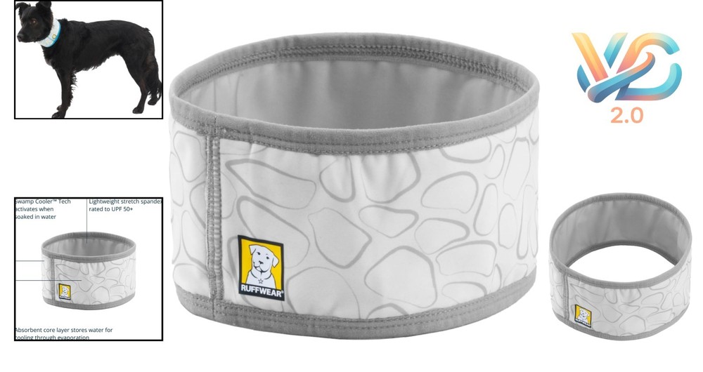 Reversible Dog Gaiter Cooling Neck Wrap UPF 50+ Polyester Gray Medium