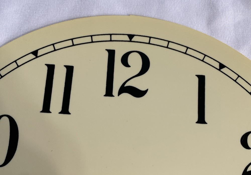 Vintage Clock Dial Face Plastic 8.25" Diameter