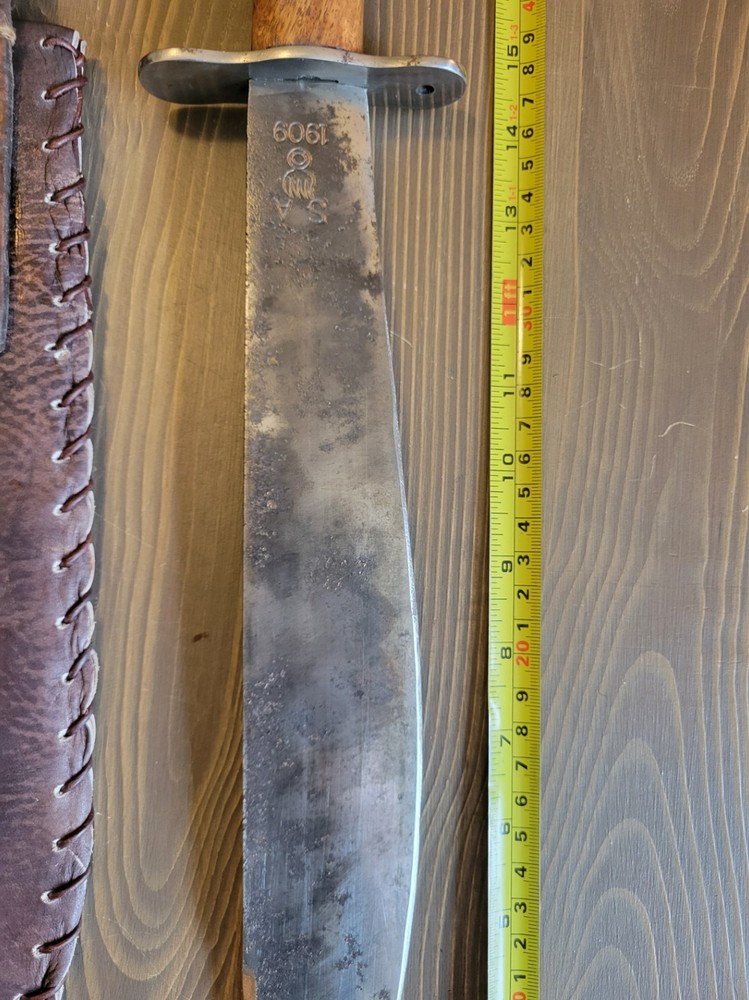 Modified WWI Bolo Dated 1909 w/Custom Sheath