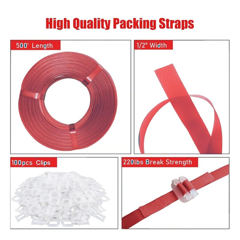 Heavy Duty Plastic Strapping Tool Kit Durable Packaging Boxes Pallets Supplies
