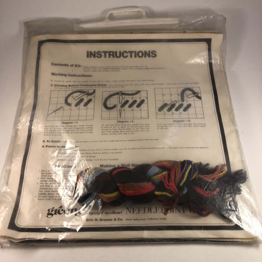 VTG GREENE Object d' NeedleArt APACHE Needlepoint Kit Needle Art Native American