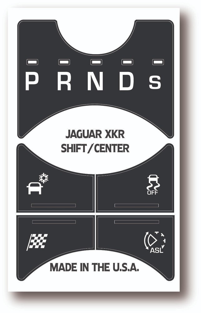 2011 - 2014 JAGUAR XKR CENTER SHIFT GEAR SELECTOR CONTROL BUTTON DECALS