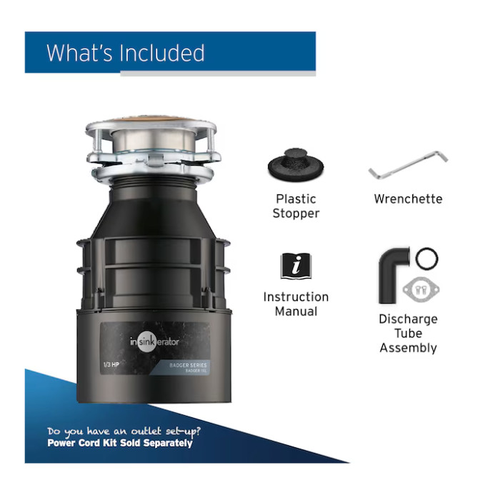 INSINKERATOR Badger 1 Garbage Disposal 1/3 Hp