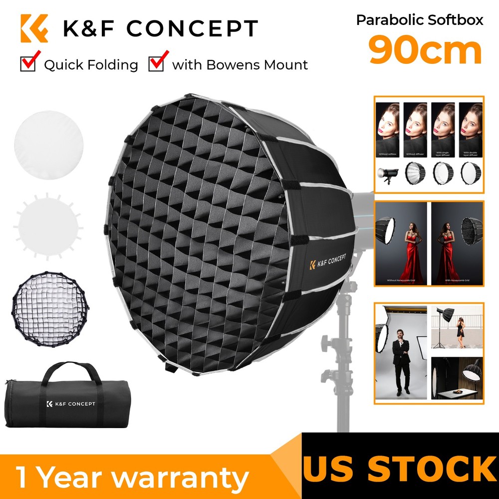 K&F CONCEPT 35" Softbox Parabolic Hexadecagon for Bowens Mount Diffusers Studio