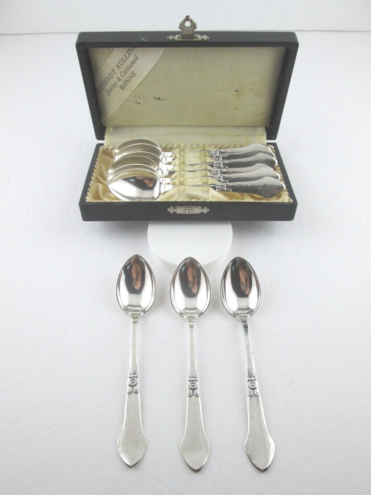 DANISH .826 Silver Demitasse Spoons Set 9
