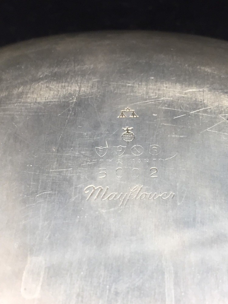 Reed & Barton Mayflower 5002 Oval Covered Silverplate Vegetable Dish dated 1947