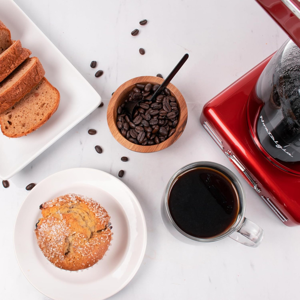 Nostalgia Retro 12-Cup Programmable Coffee Maker with LED Display, Automatic Shu