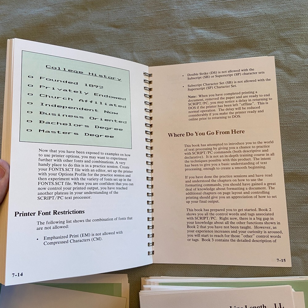 IBM Software Script/PC Book 1 2 3 1st Edition 1984 How To Quick Reference Manual