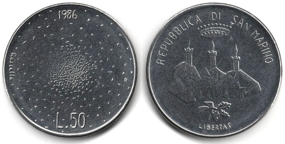 San Marino 50 lire, 1986 technological evolution