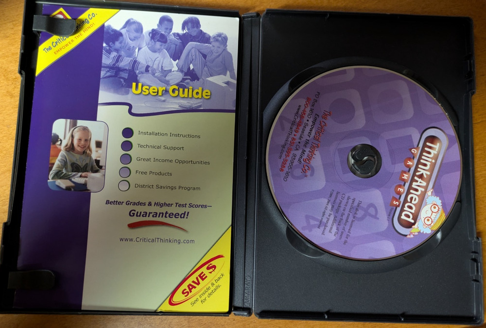 Think Ahead Games (CD-ROM) Figural & Numeric Educational Games! Grades 3-12+