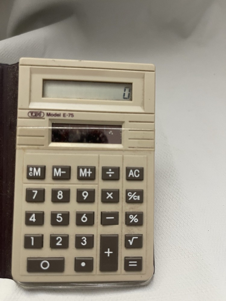 Vintage TOAD Model E-75 Calculator w/ Leather Case Working