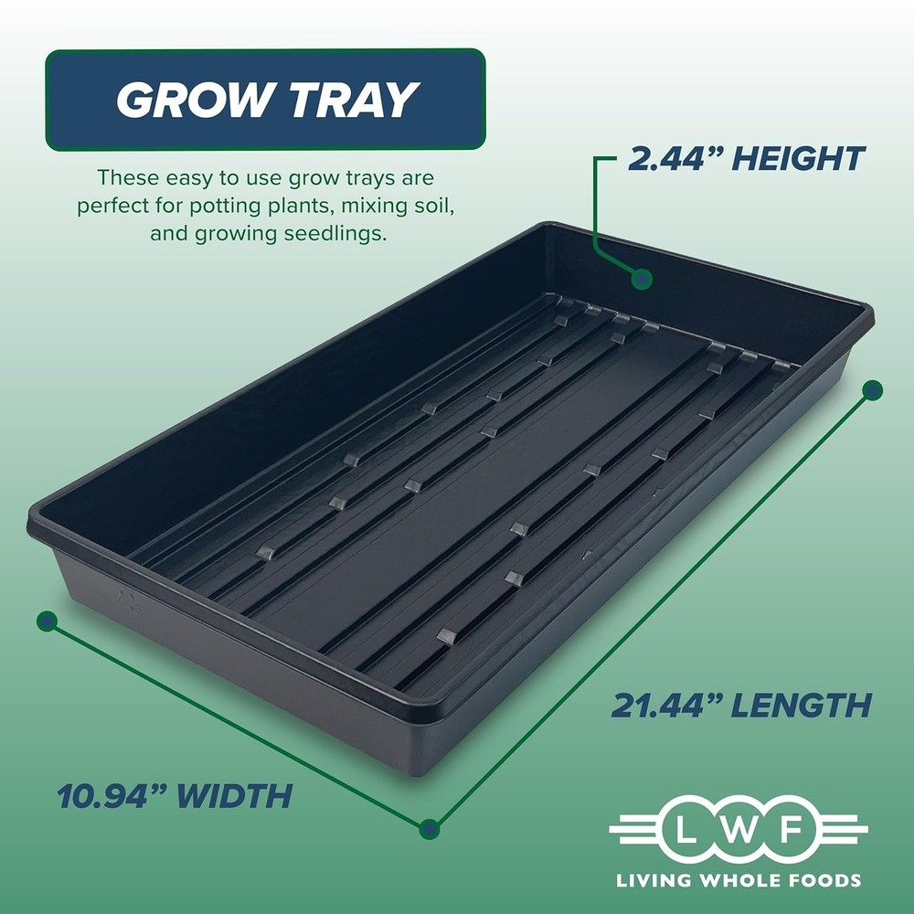 Reusable Black Growing Trays 5 Count 21"x11" Hydroponic