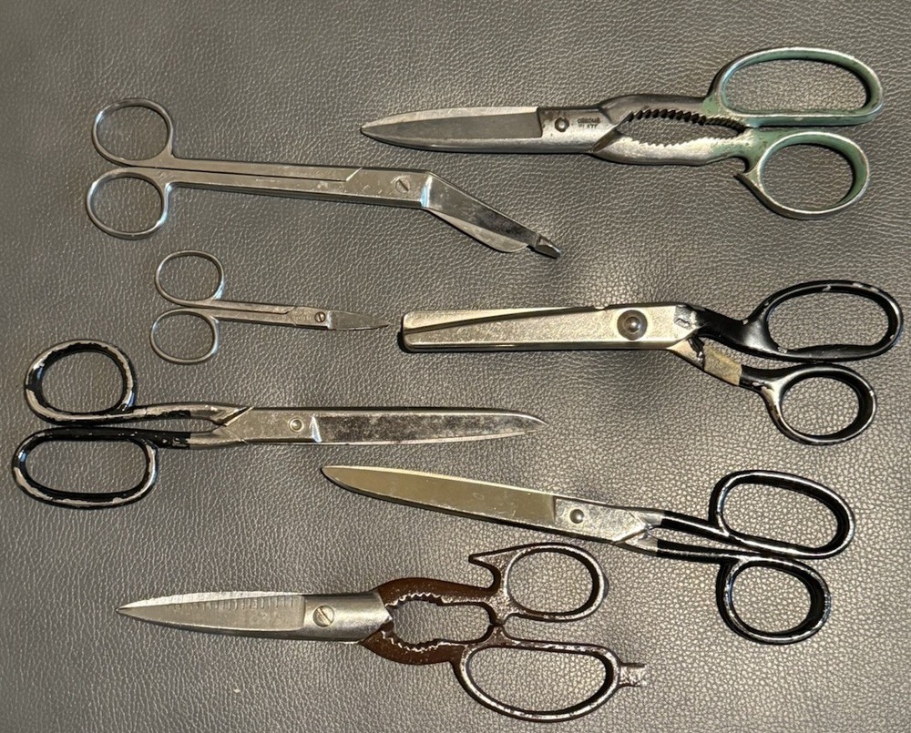 Vintage Scissors Lot Wiss Sta Sharp Pinking Shears