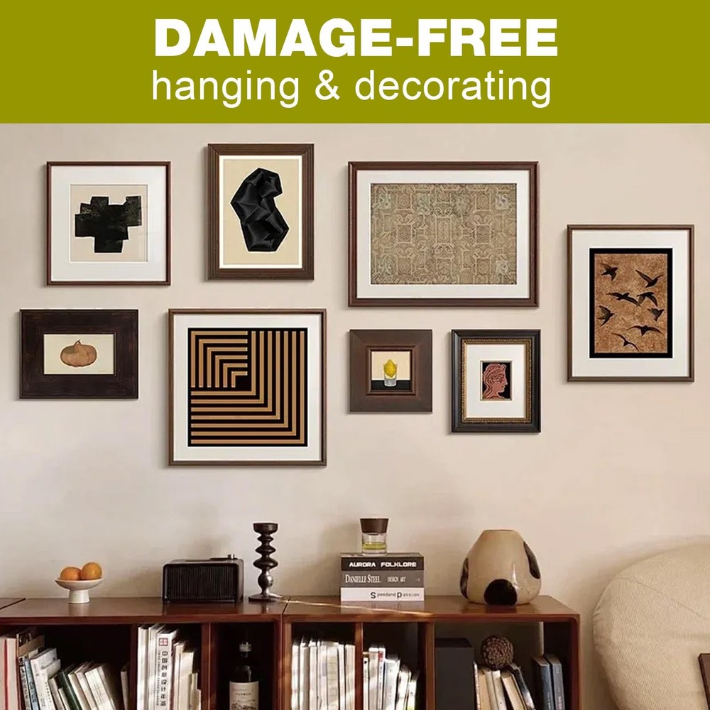40 Medium Adhesive Strip, Removable Picture Hanging Strips, Damage Free Poste...