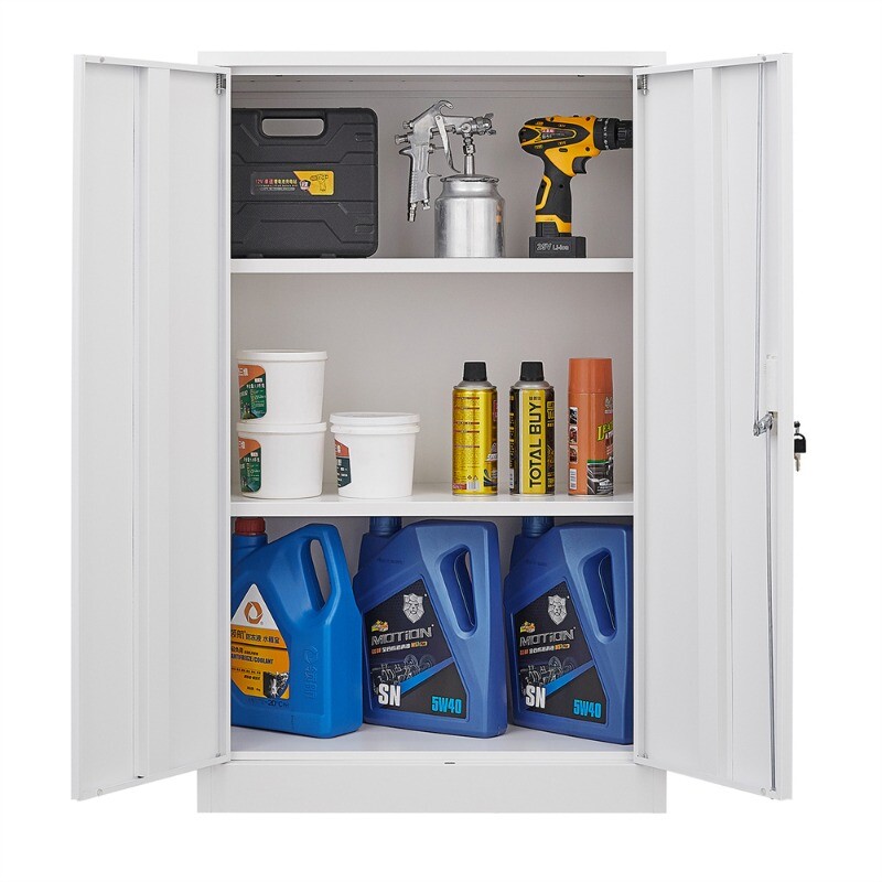 Metal Storage Cabinet with Locking Doors and Adjustable Shelf, Folding Cabinet