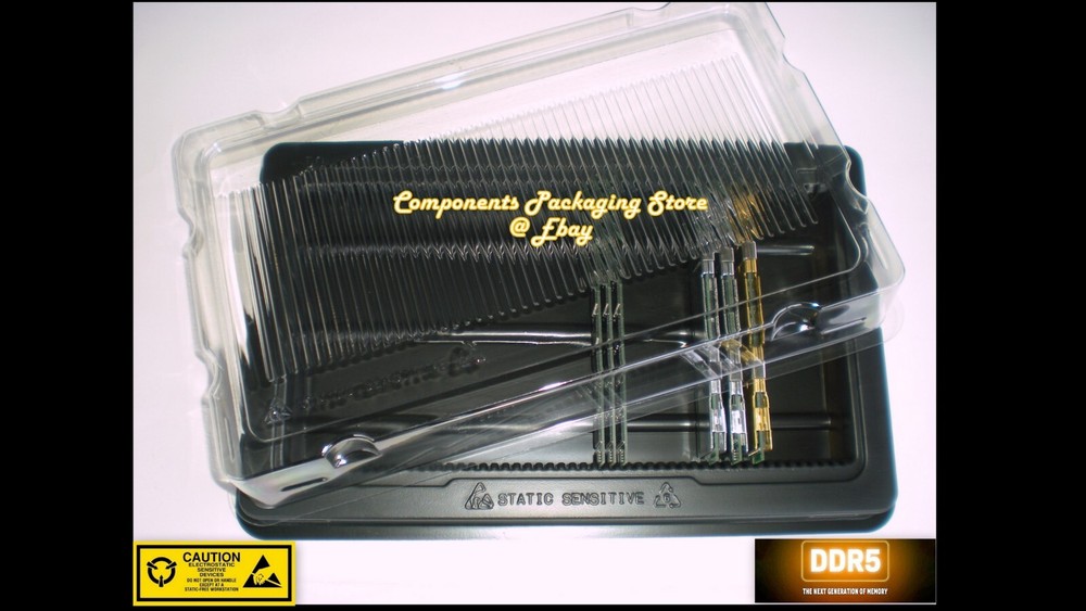 DDR5 Desktop Memory Tray Case for PC DIMM Modules Anti Static - 2 Fits 100 DIMMs