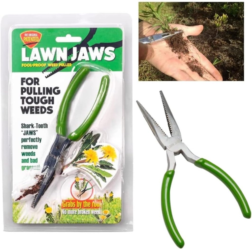 Ergonomic Sharktooth Weed Puller Tool - Effortless Root Removal for Gardeners