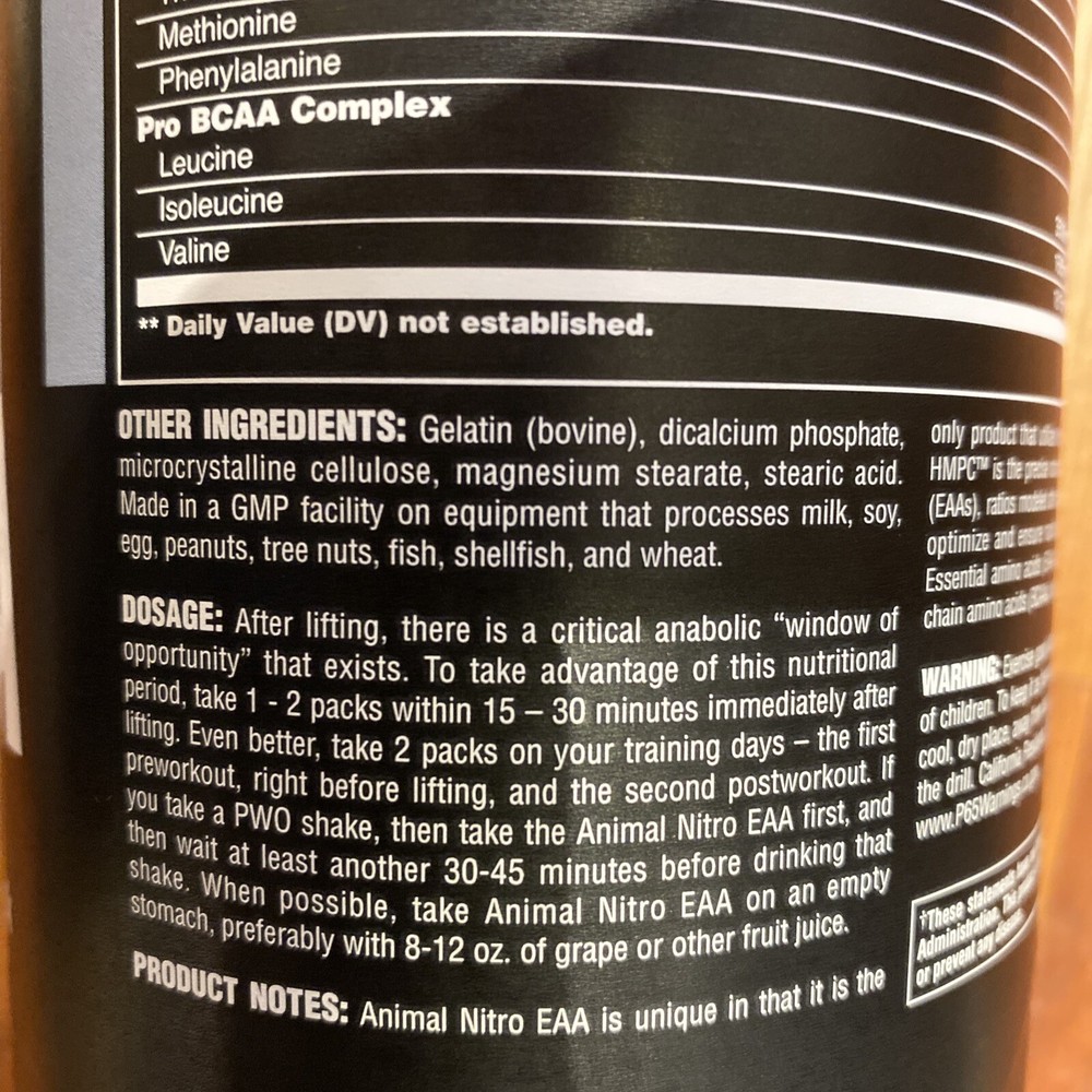 Universal Nutrition Animal Nitro - 44 pack - Anabolic EAA Stack Muscle Builder