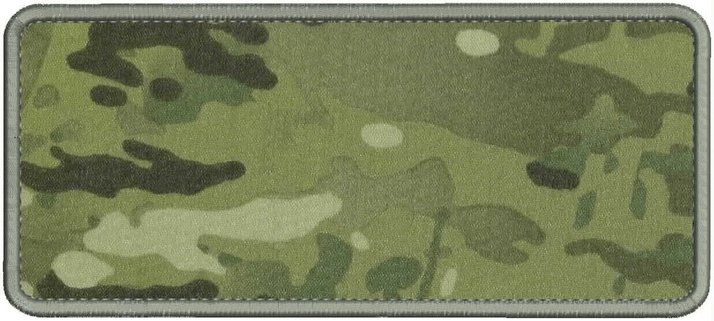 Blank Embroidery Patch 4x10'' VELCR@ ON BACK GRAY ON MULTICAM