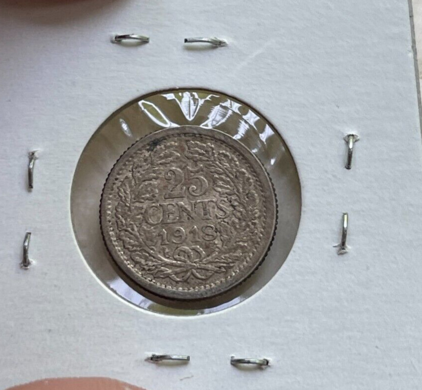1918 Netherlands 25 Cents bg