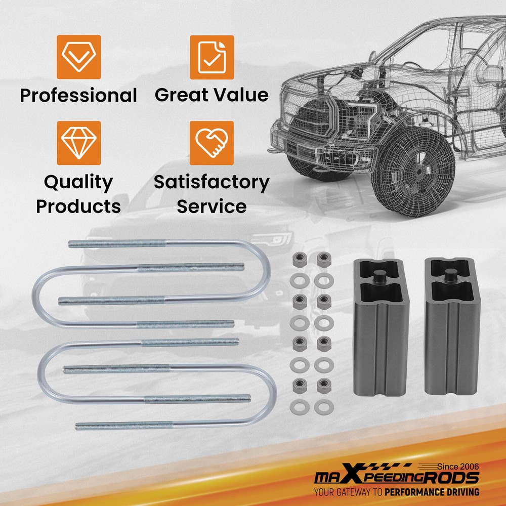 4” Drop Lowering Blocks Kit EXTRUDED BLOCK Aluminum
