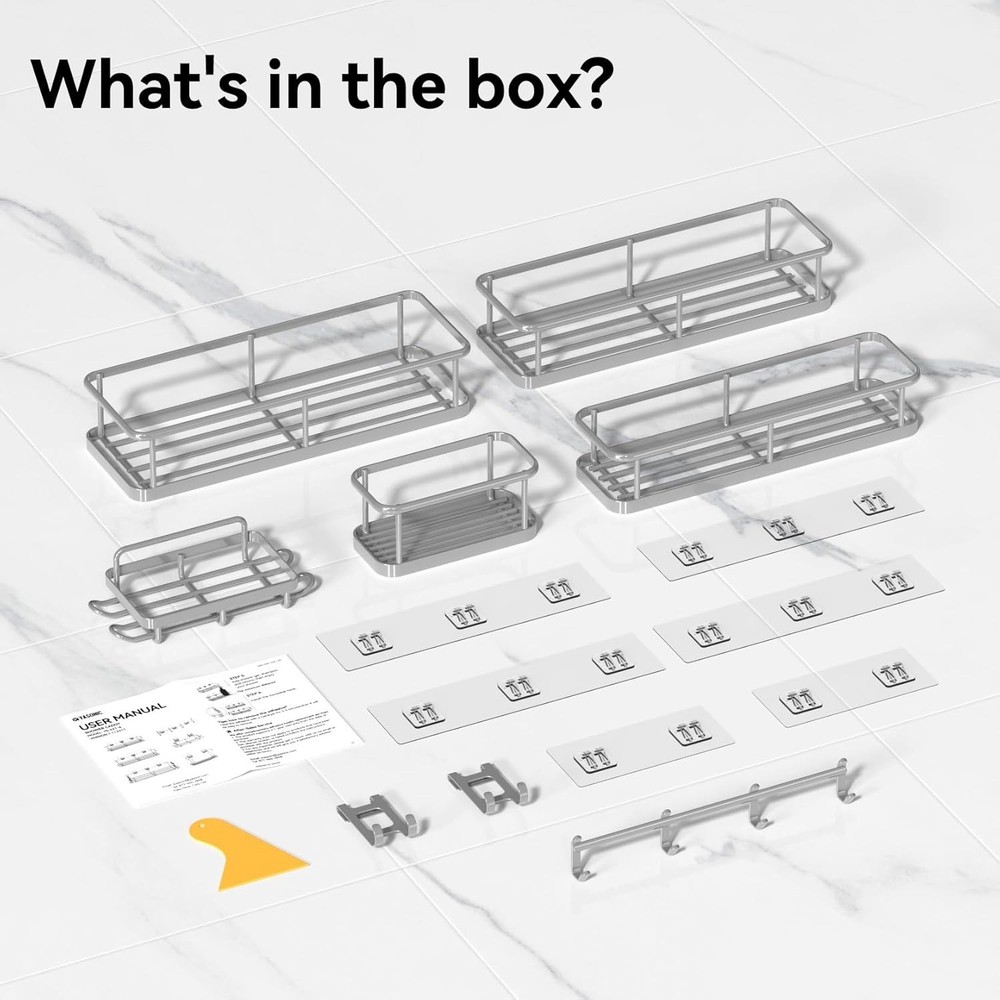 Shower Caddy Organizer, No Drilling Needed