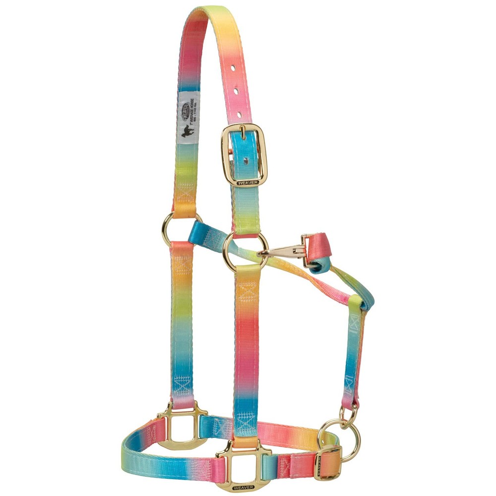 Rainbow Pattern Polyester Horse Halter Durable Comfortable Brass Hardware 80 ...